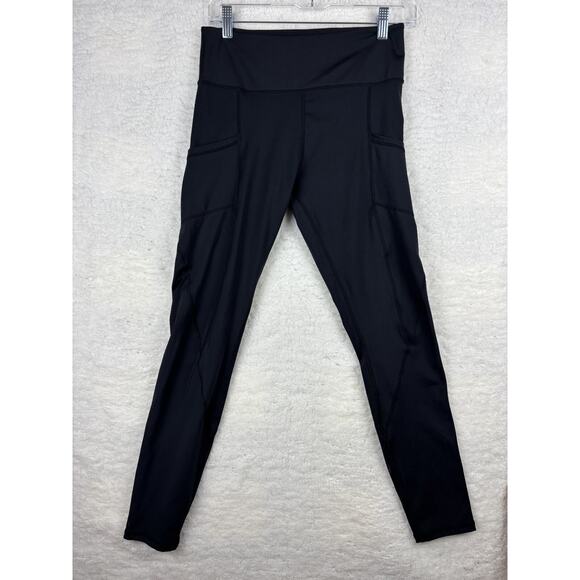 JustFab Black High Rise Leggings Small NWOT Pockets Squat Proof Gym Yoga - Picture 1 of 5